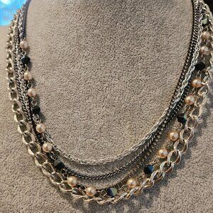 Sabika Three Chain Necklace With Two Separate Attachable Chains
